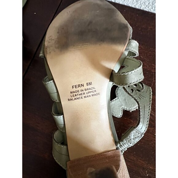 Carlos By Carlos Santana Fern Mule Heels Sandals Sz 8M Olive Womens Green Leathe - Picture 4 of 8